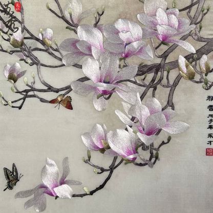 Su Embroidery Framed Wall Painting Art | Magnolia in Full Bloom