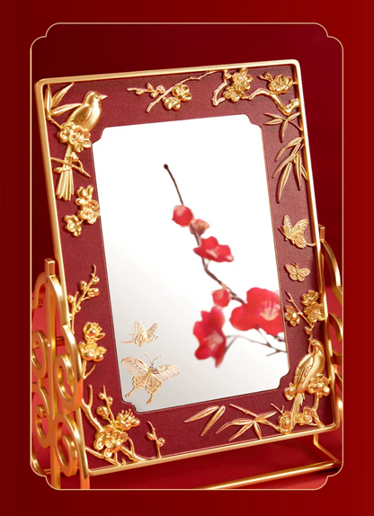 Magpie on Plum Blossom Mirror and Jewellery Box Gift Set