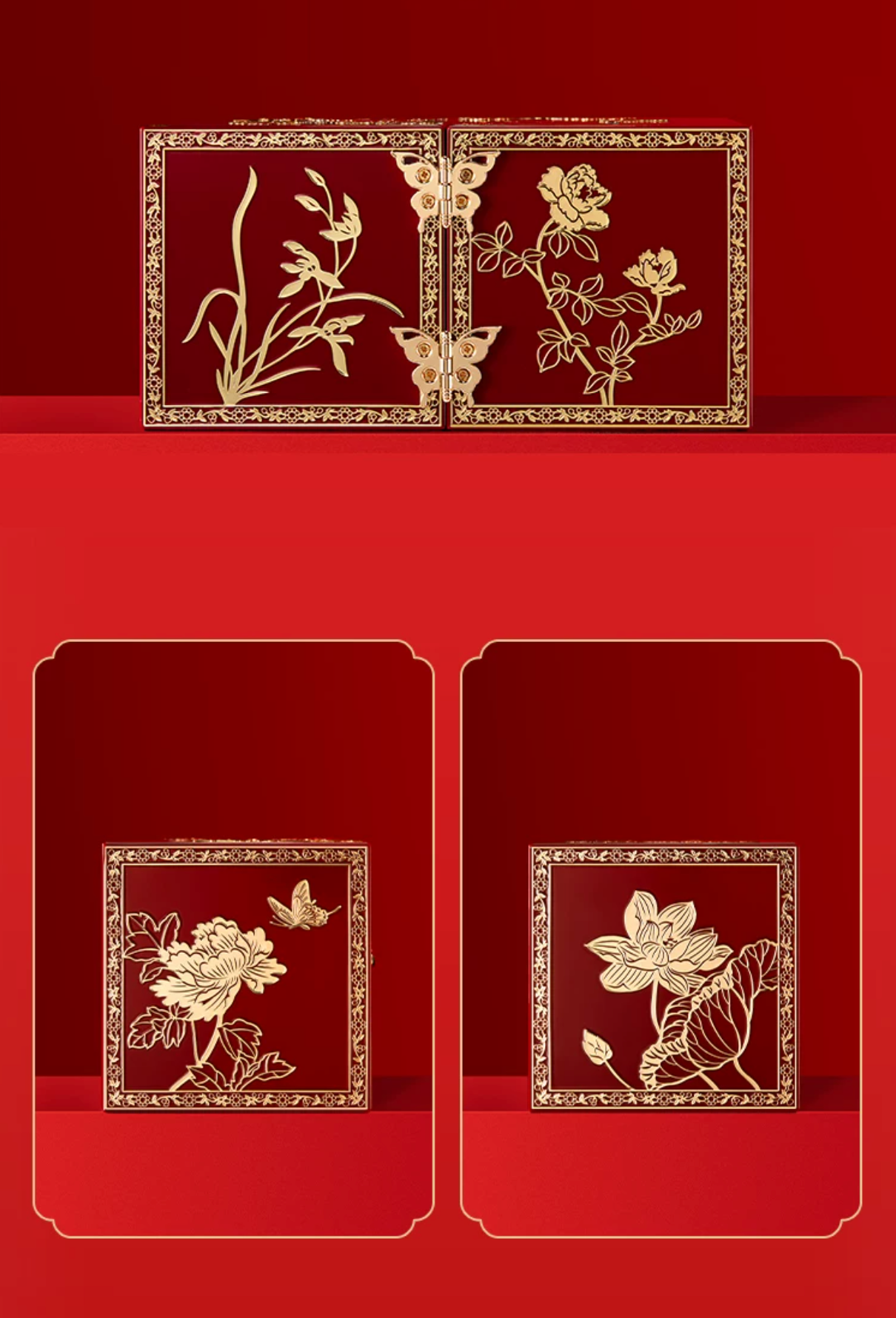 Magpie on Plum Blossom Mirror and Jewellery Box Gift Set