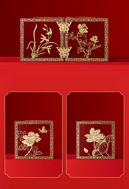 Magpie on Plum Blossom Mirror and Jewellery Box Gift Set