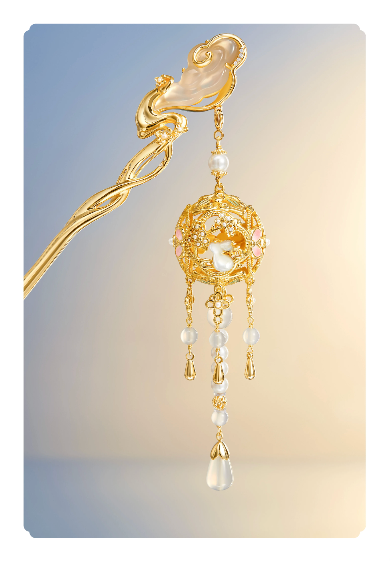 Moon Rabbit Among Clouds Hairpin