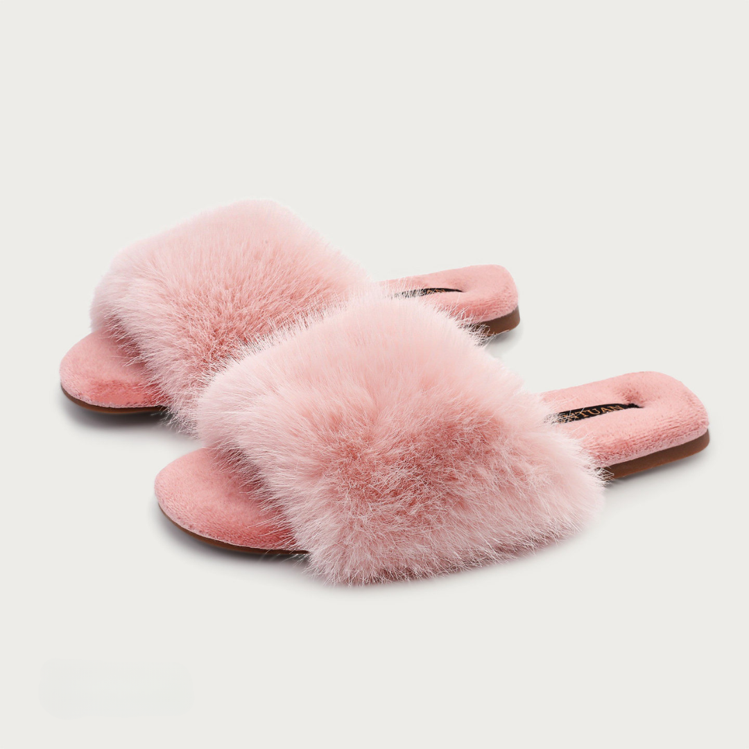 Moon Rabbit Faux Fur Women Indoor Slipper