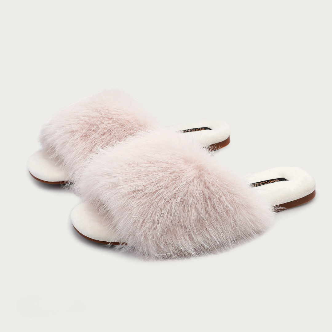Moon Rabbit Faux Fur Women Indoor Slipper