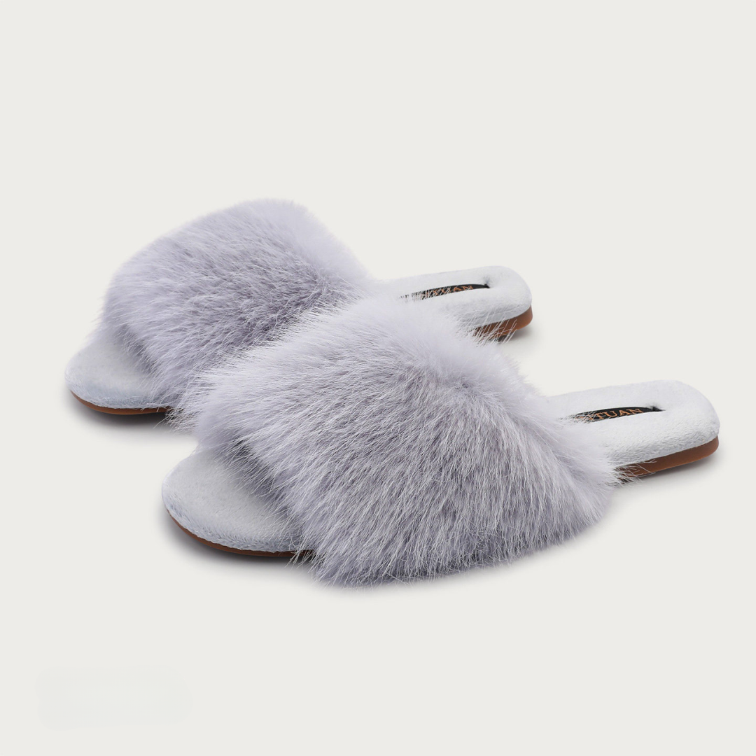 Moon Rabbit Faux Fur Women Indoor Slipper