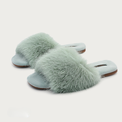 Moon Rabbit Faux Fur Women Indoor Slipper