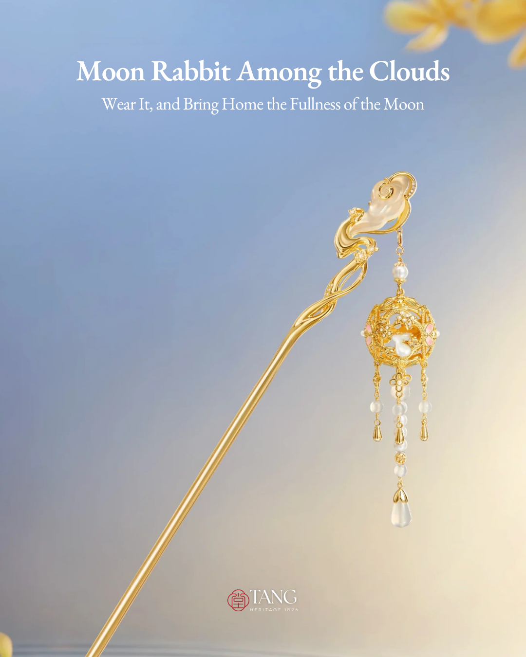 Moon Rabbit Among Clouds Hairpin