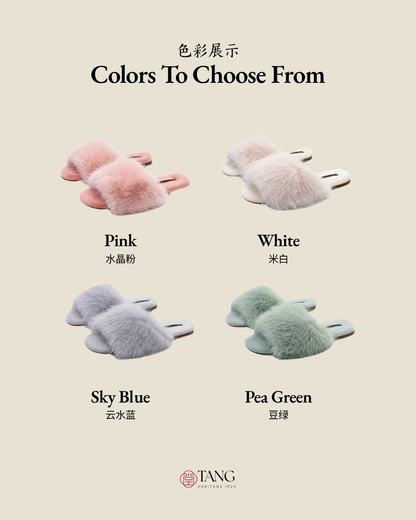 Moon Rabbit Faux Fur Women Indoor Slipper