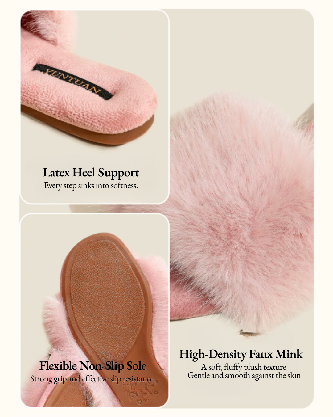 Moon Rabbit Faux Fur Women Indoor Slipper