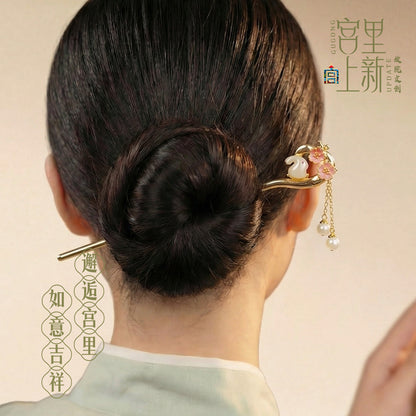 Jade Rabbit and Plum Blossom Hairpin