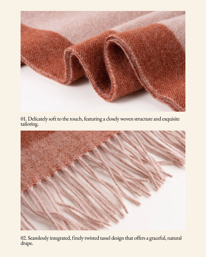 Peony Silhouette Reversible Wool Scarf