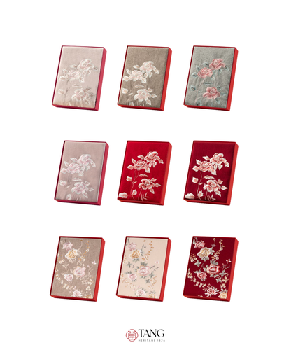 Peony in Bloom Embroidered Wool Scarf / Shawl