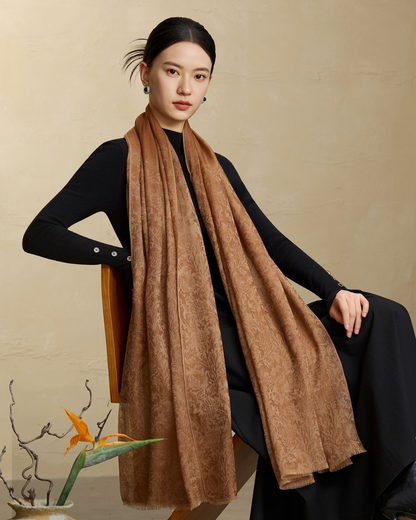 Phoenix Repose Jacquard Cashmere Wrap / Shawl