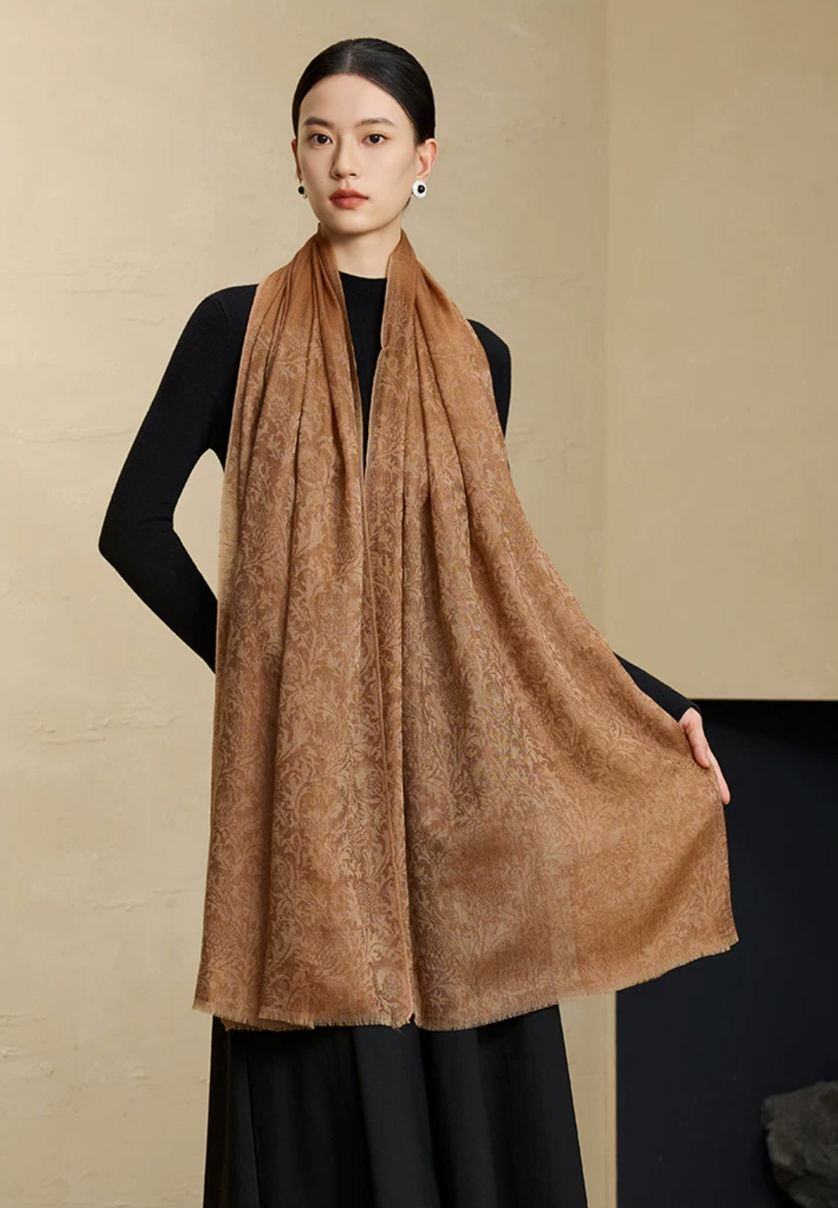 Phoenix Repose Jacquard Cashmere Wrap / Shawl
