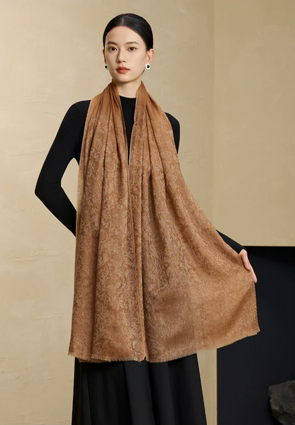 Phoenix Repose Jacquard Cashmere Wrap / Shawl