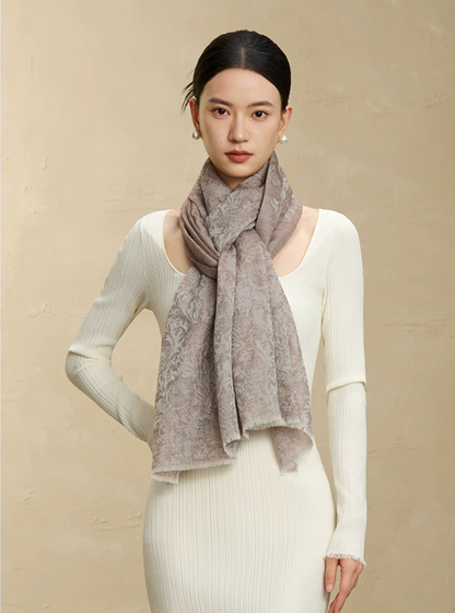 Phoenix Repose Jacquard Cashmere Wrap / Shawl