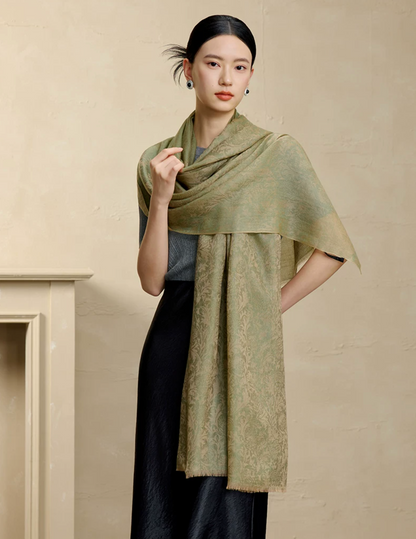 Phoenix Repose Jacquard Cashmere Wrap / Shawl