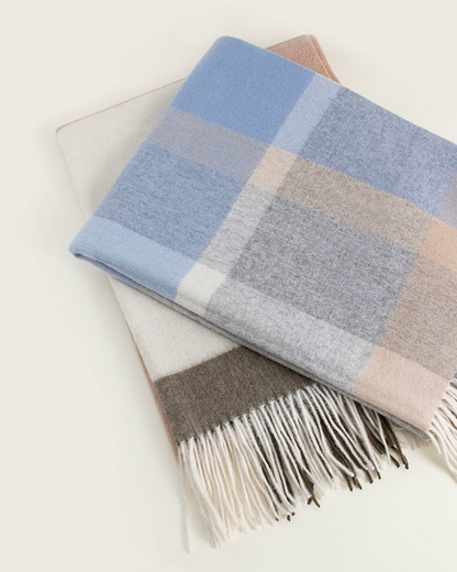 Prismatic Check Reversible Wool Scarf / Shawl
