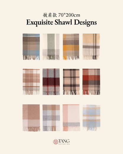 Prismatic Check Reversible Wool Scarf / Shawl