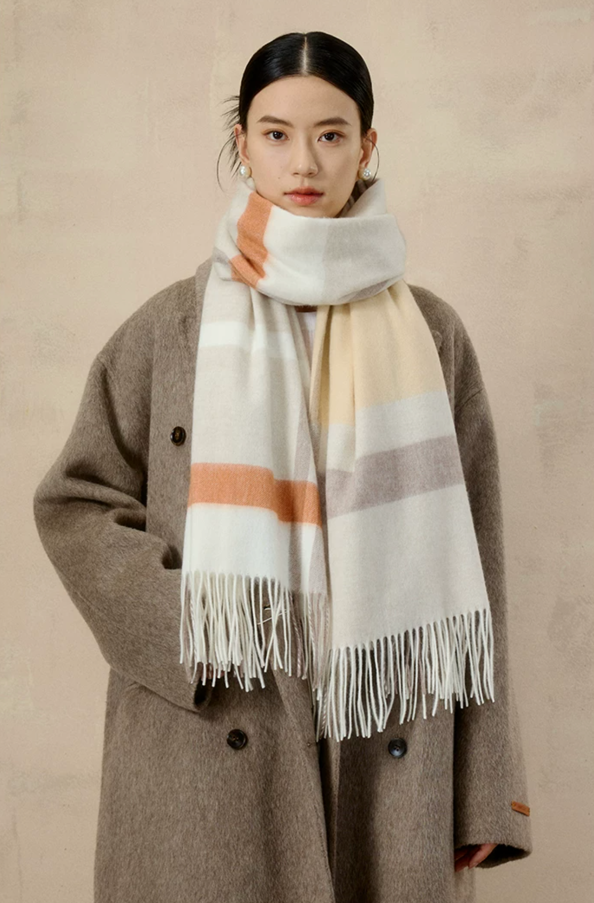 Prismatic Check Reversible Wool Scarf / Shawl