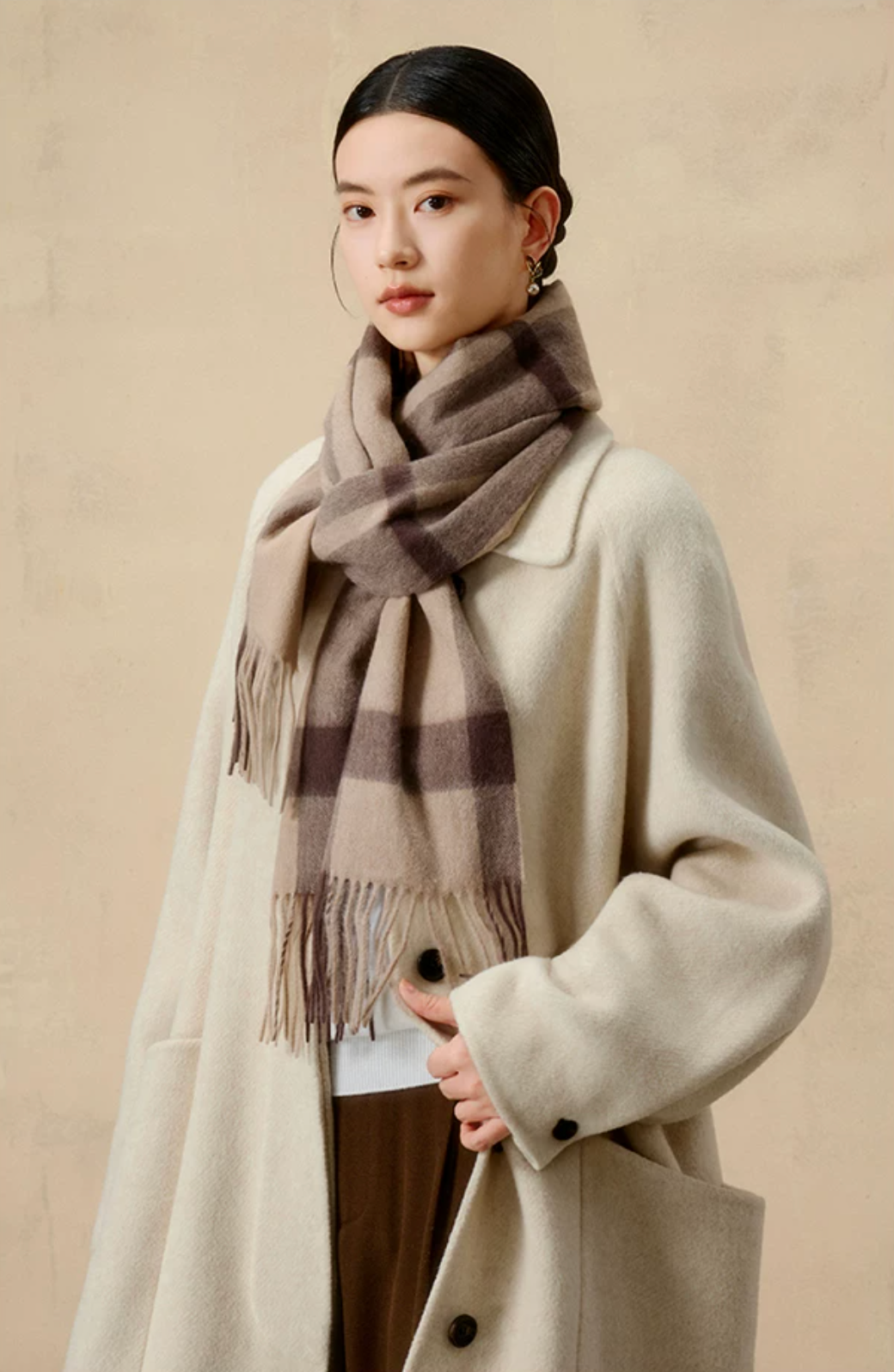 Prismatic Check Reversible Wool Scarf / Shawl