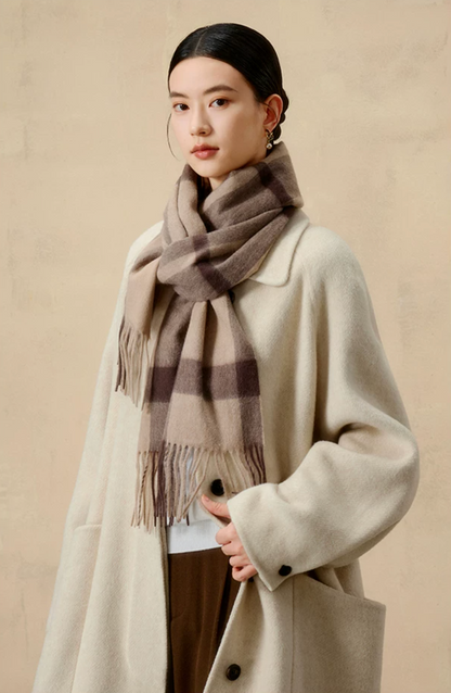 Prismatic Check Reversible Wool Scarf / Shawl
