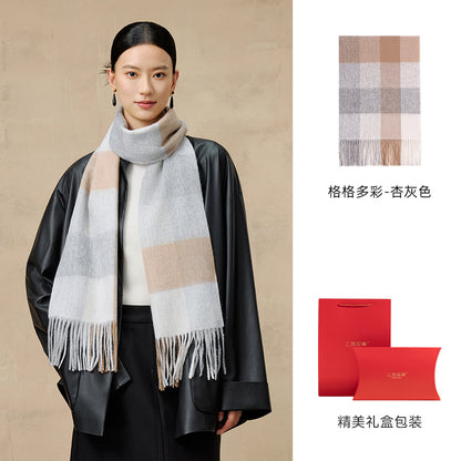 Prismatic Check Reversible Wool Scarf / Shawl