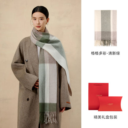 Prismatic Check Reversible Wool Scarf / Shawl