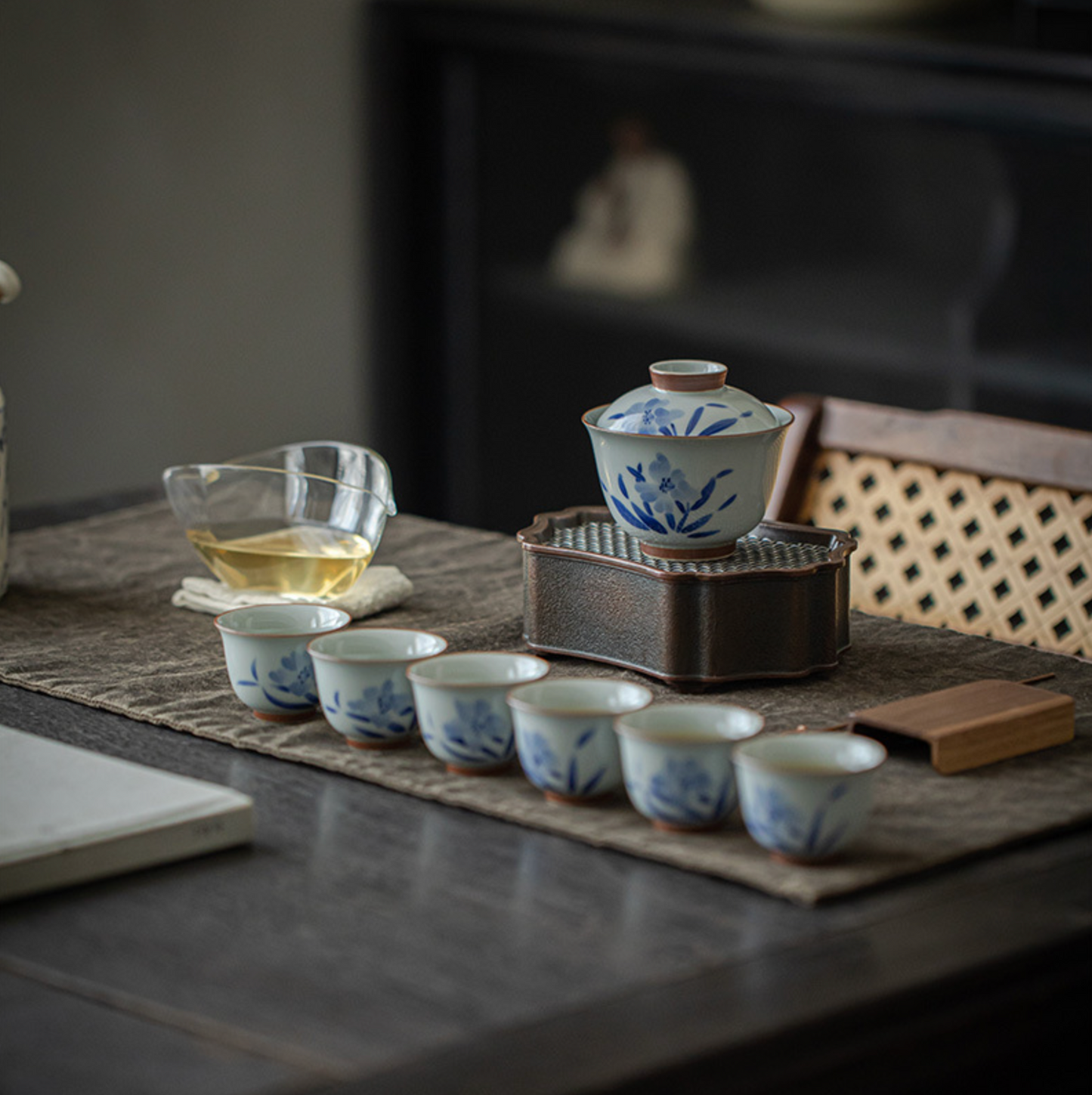 Qing Hua Lily Tea Set