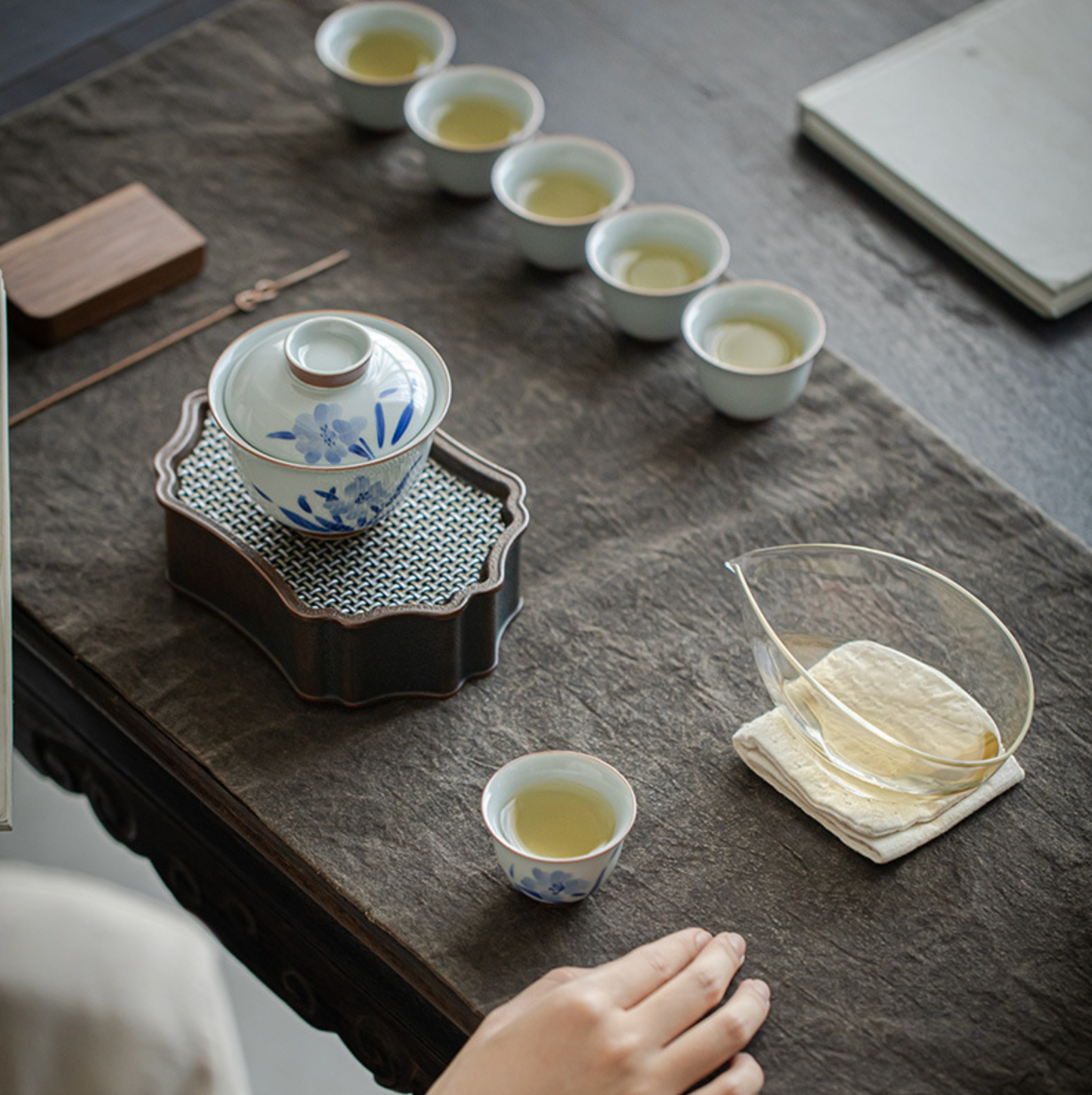 Qing Hua Lily Tea Set