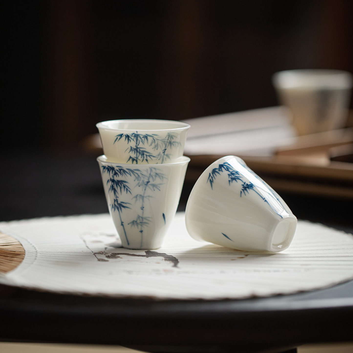 Qing Hua Youfang Porcelain Tea Cups