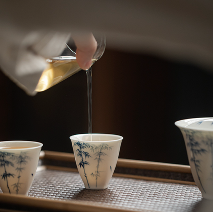 Qing Hua Youfang Porcelain Tea Cups