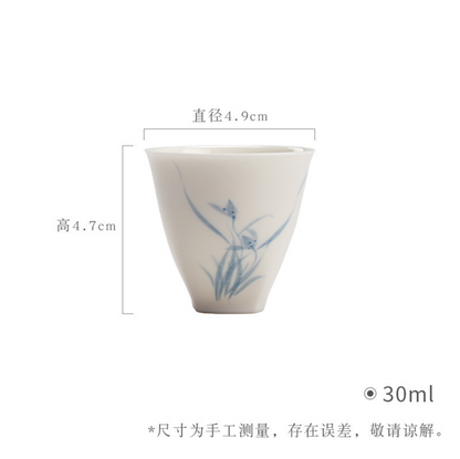 Qing Hua Youfang Porcelain Tea Cups