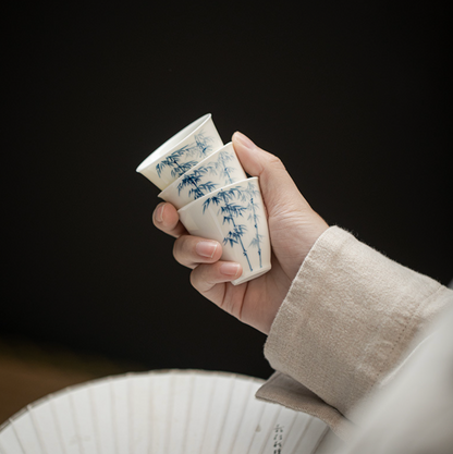 Qing Hua Youfang Porcelain Tea Cups