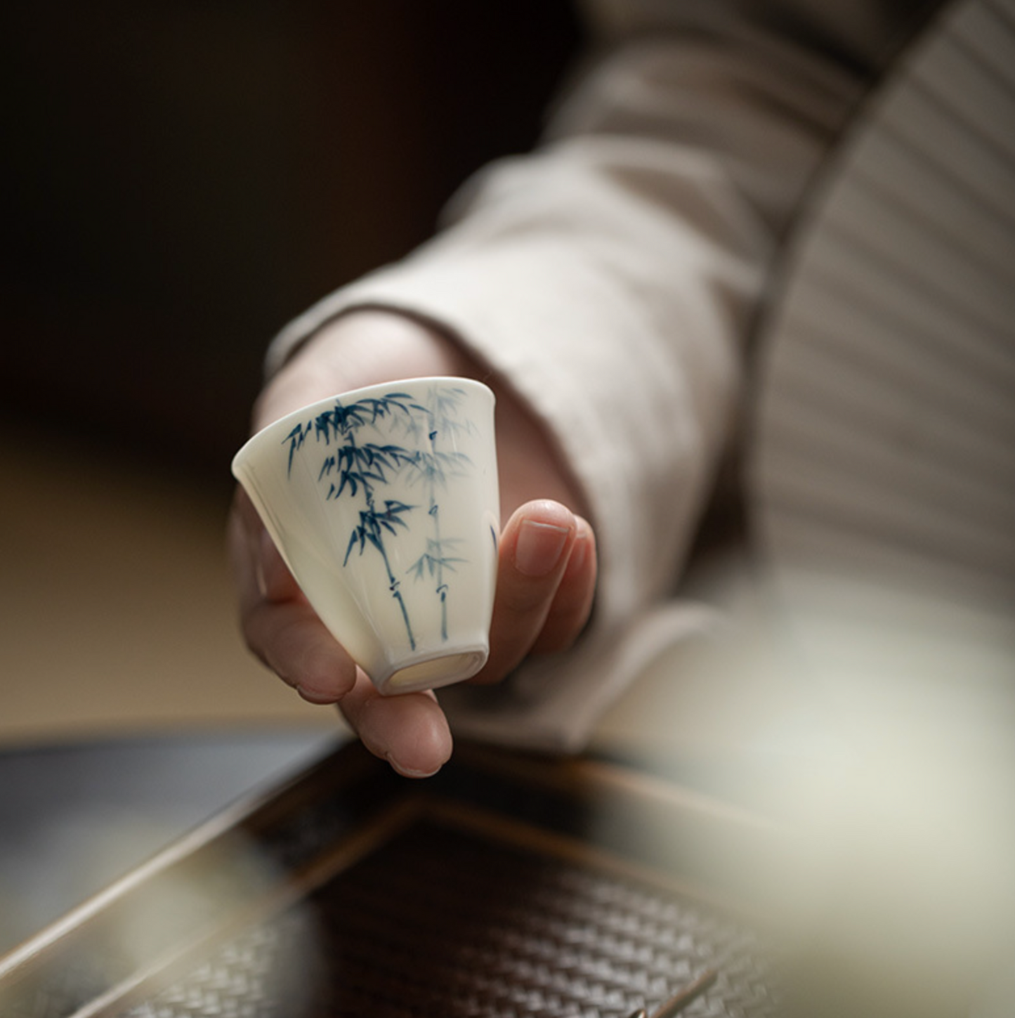 Qing Hua Youfang Porcelain Tea Cups