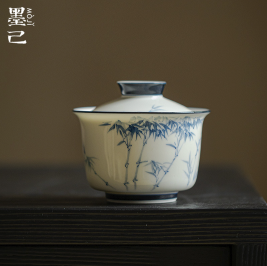 Qing Hua Bamboo Covered Bowl (盖碗)