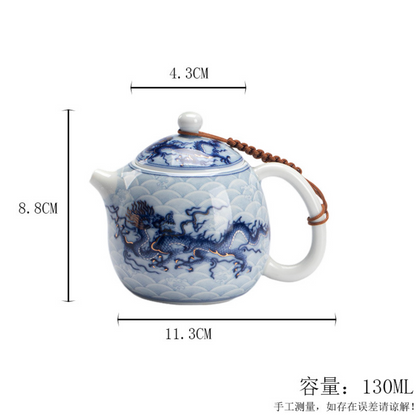 Qing Hua Dragon Sancai Tea Set