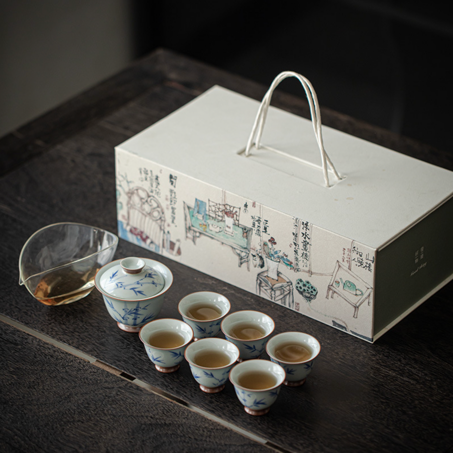 Qing Hua Bamboo Tea Set