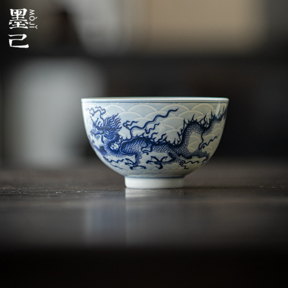 Qing Hua Dragon Small Tea Cup