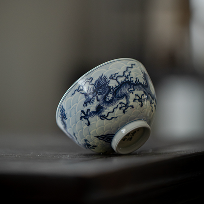 Qing Hua Dragon Small Tea Cup