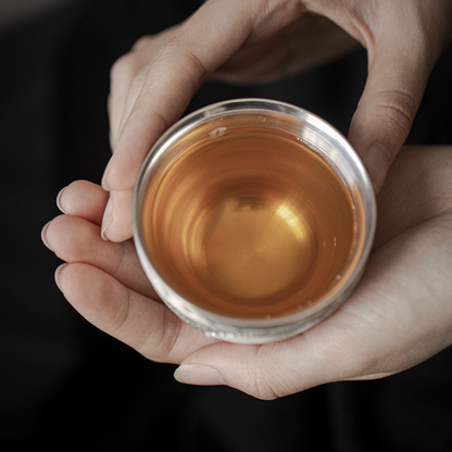 999 Sterling Silver Litchi Round Tea Cup