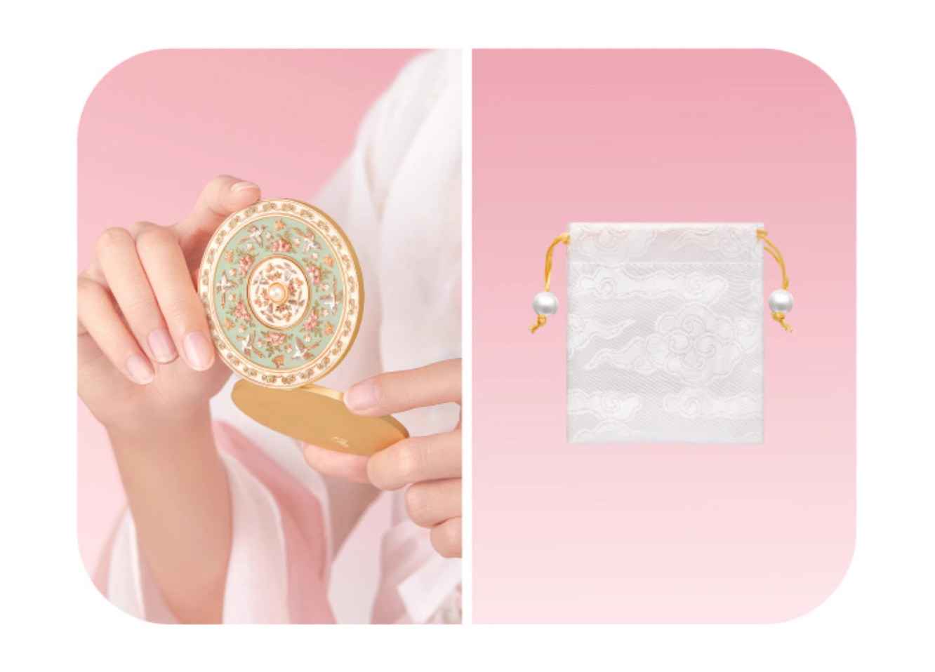 Imperial Floral Birds Mirror Gift Set