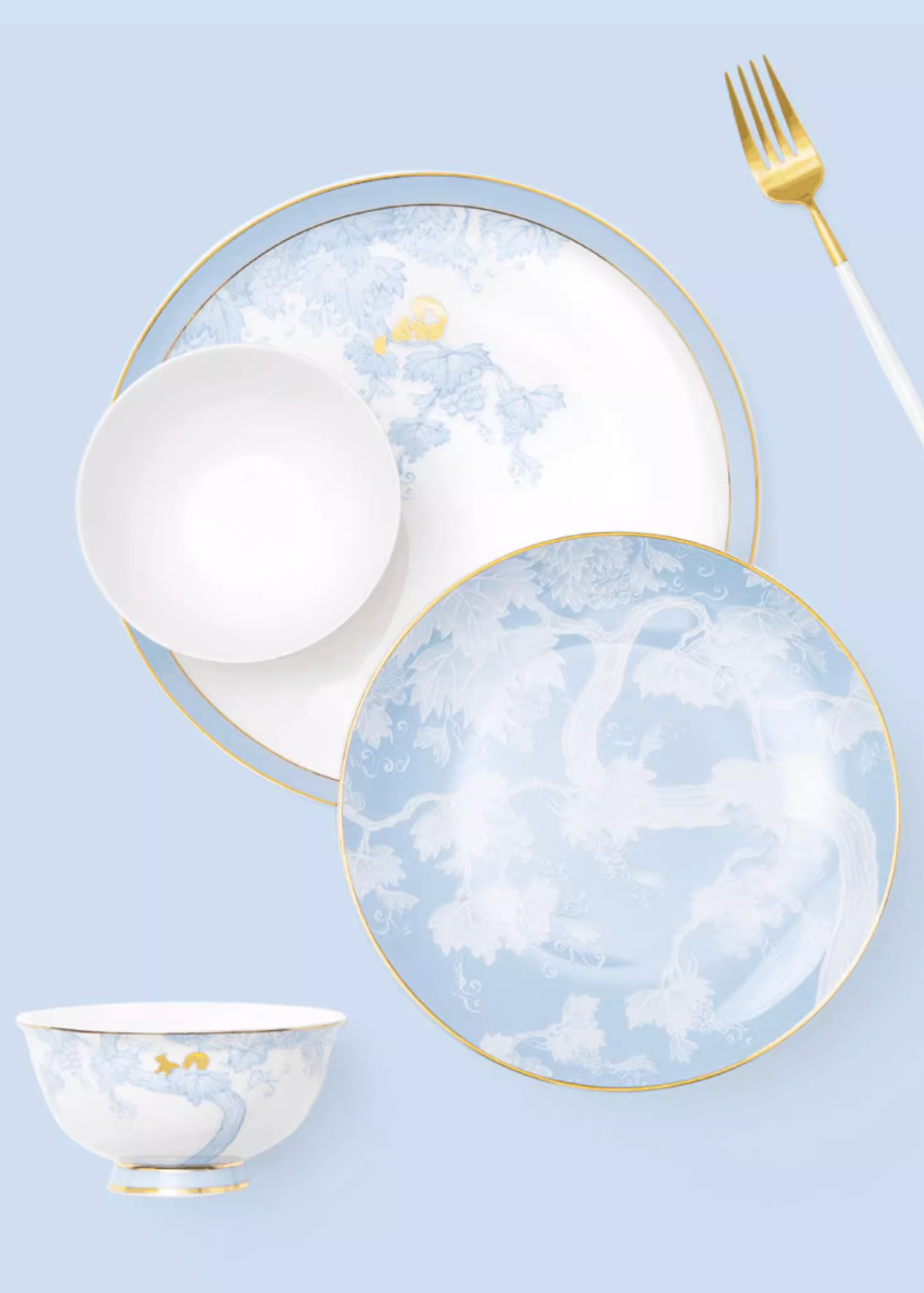 Qing Hua Pine and Grape Dinnerware Gift Set