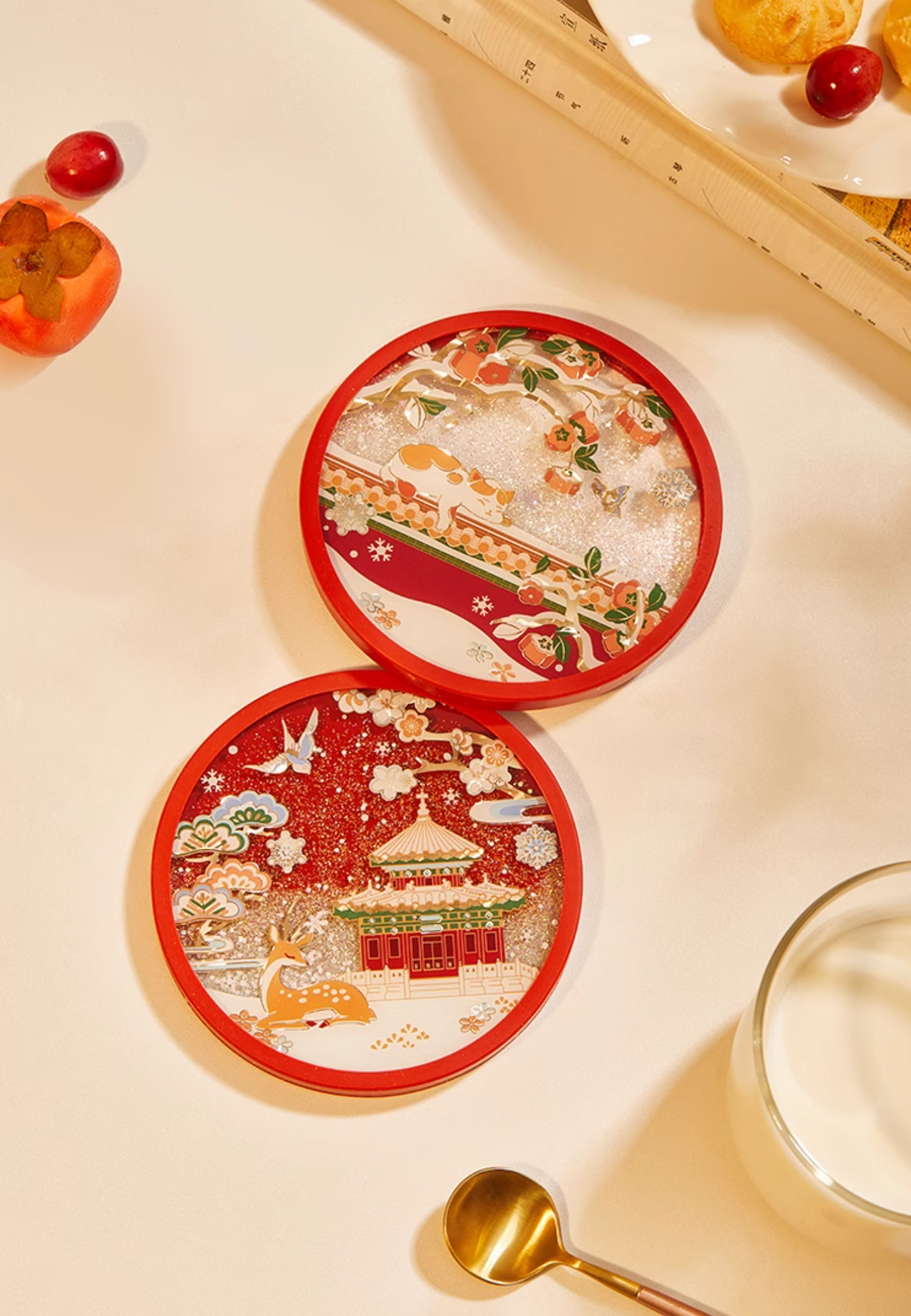 Palace Snowfall Christmas Coasters Gift Set