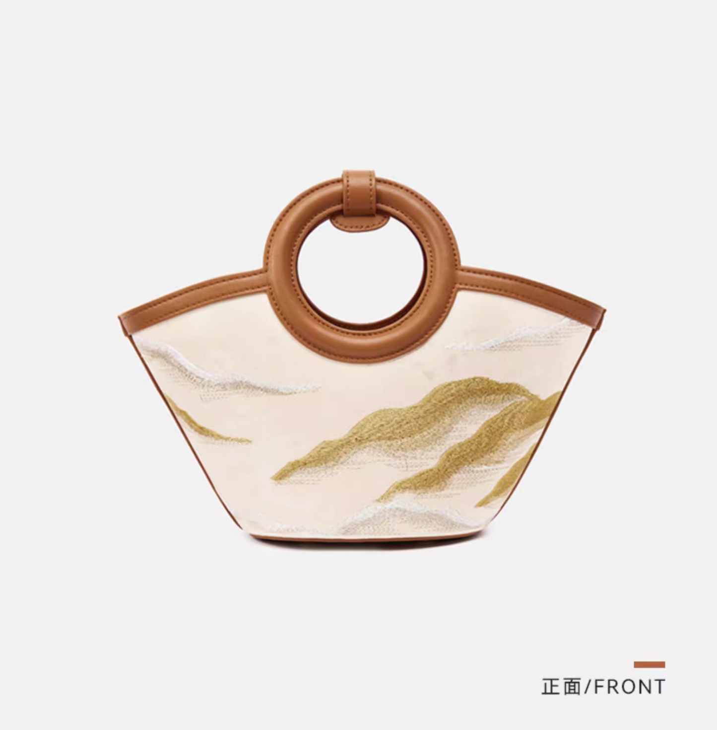 Mountain Mist Art Top Handle Bucket Bag