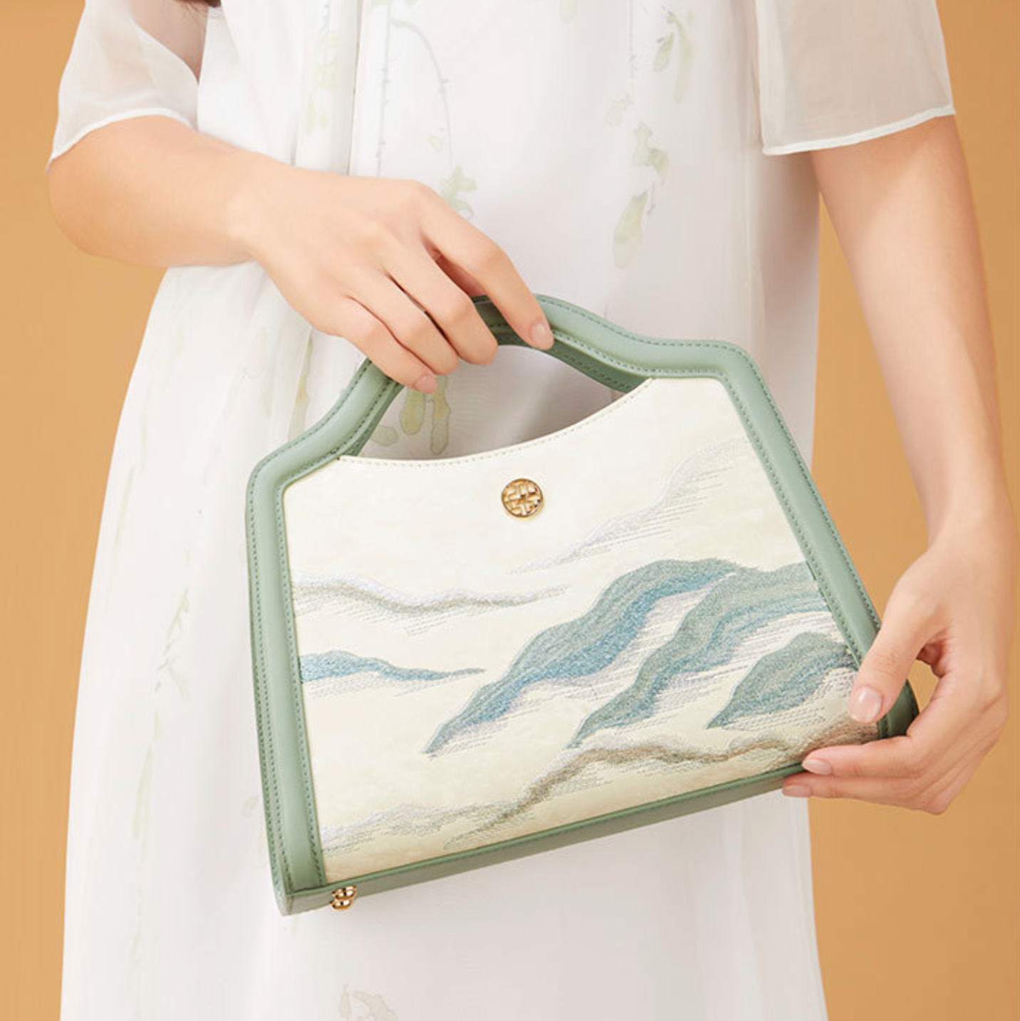 Mountain Mist Art Top Handle Tote Bag