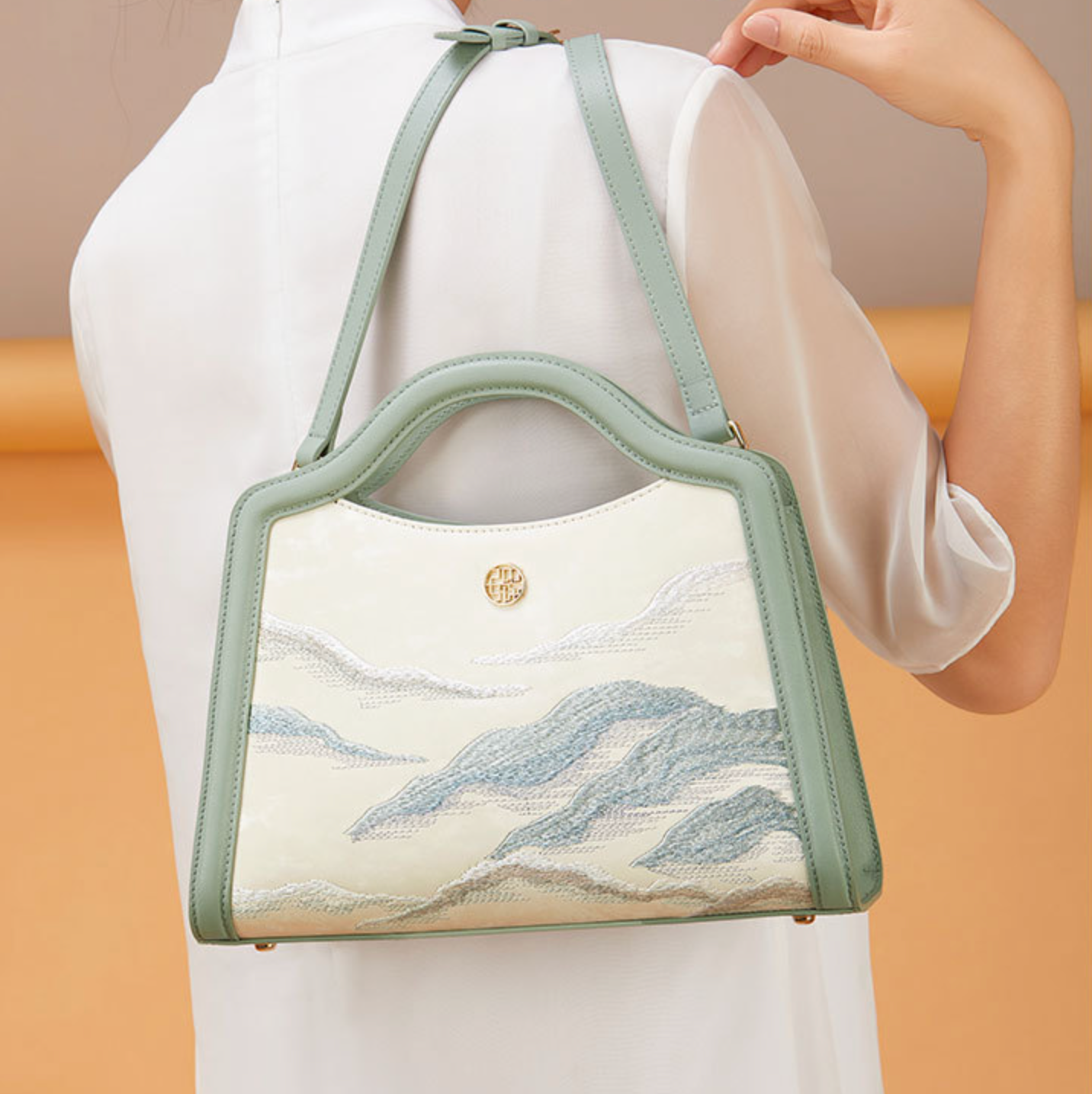 Mountain Mist Art Top Handle Tote Bag