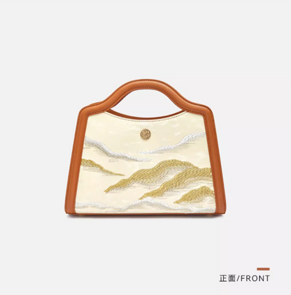 Mountain Mist Art Top Handle Tote Bag