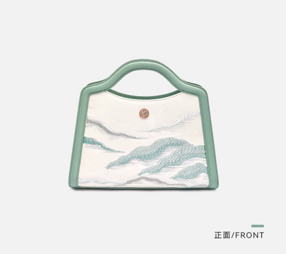 Mountain Mist Art Top Handle Tote Bag