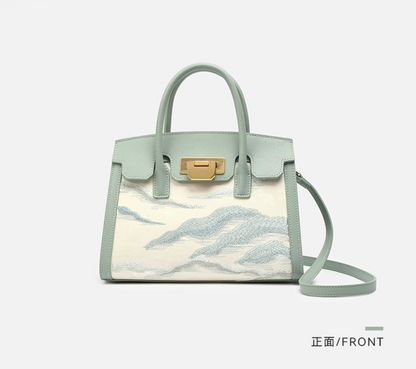 Mountain Mist Art Top Handle Clasp Tote Bag