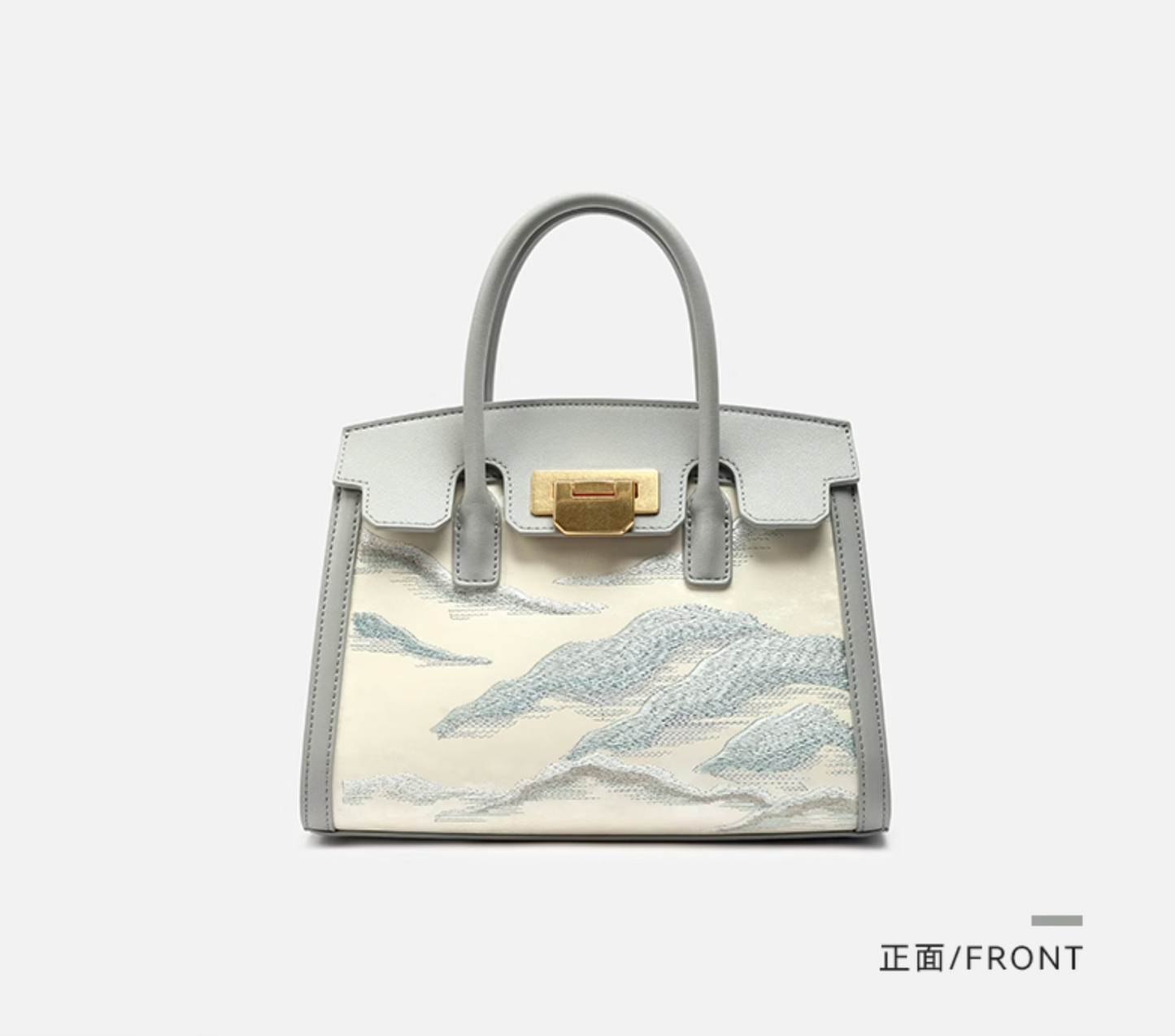 Mountain Mist Art Top Handle Clasp Tote Bag